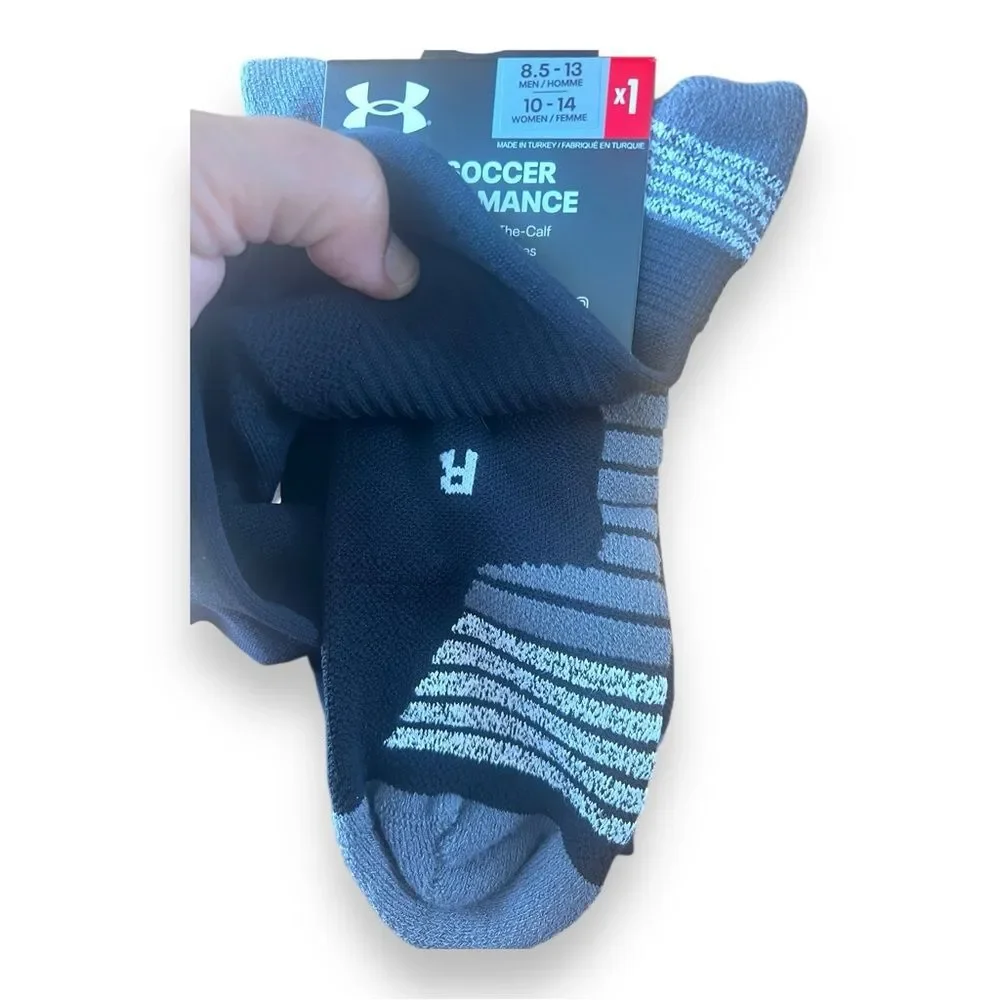 Under Armour Soccer Performance Socks Black Size Large Over the Calf ArmourGrip
